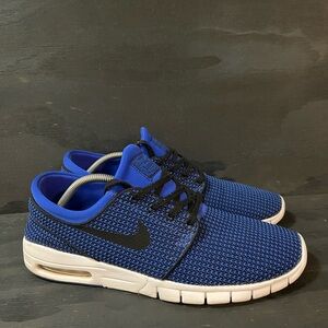 Nike Stefan Janoski Max Men’s Size 12 Blue White Skateboarding Shoes 631303-201